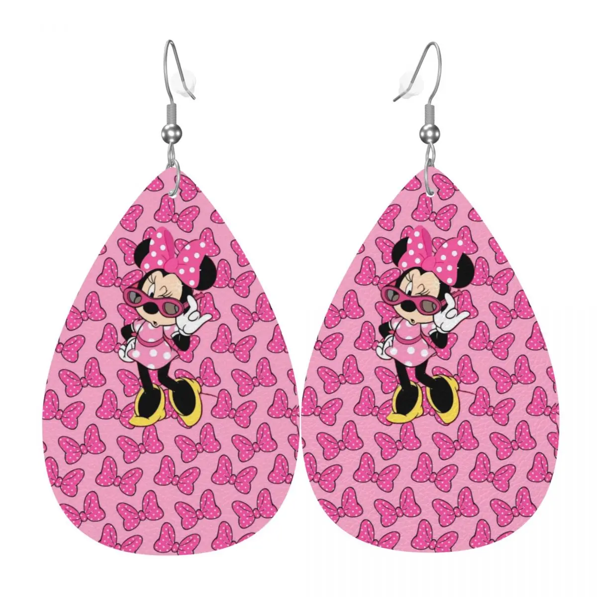 

Забавные серьги-подвески с Минни Маус, кожаные серьги для женщин, модные, для вечеринок