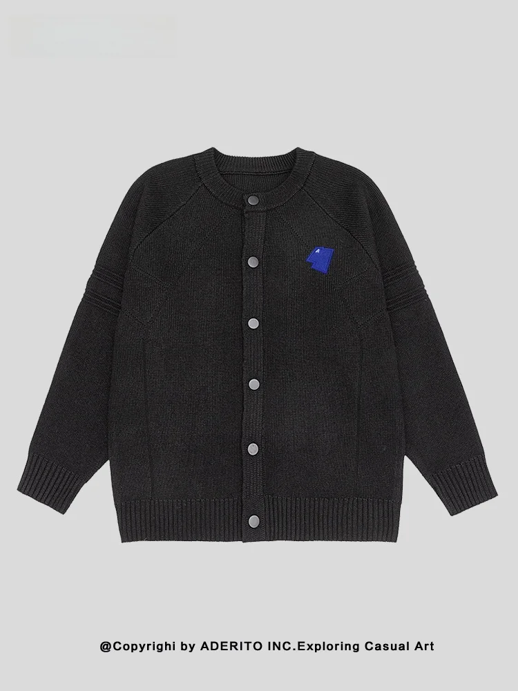 

Retro round Ne Knitted Open Cardigan Loose Casual Bla Sweater Jaet for Men And Women Comfortable Polyester Fiber Winter...