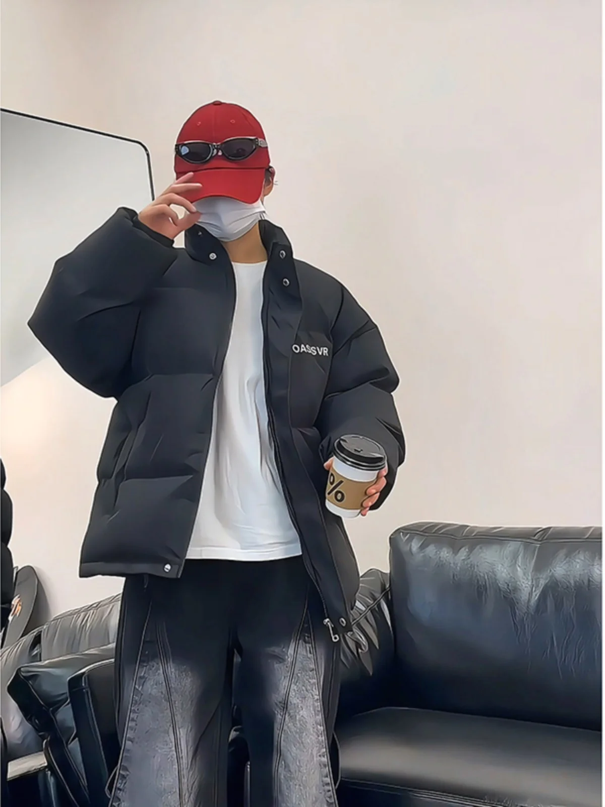 

Мужская утепленная хлопковая куртка-пуховик с воротником-стойкой, зимнее пальто, модная новинка 2024 года, парная одежда, хлопковая верхняя одежда