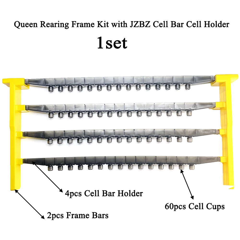 1 szt. Rama z tworzywa miseczka do hodowli królowej JZBZ dwa boczne pręty z uchwytem na podstawę 60 szt.