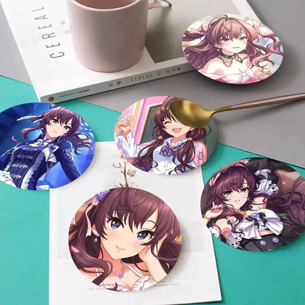 1pc Shiki Ichinose Idolmaster Wooden Coaster Colour Printing Cup Mat Home Desk Decoration Gifts