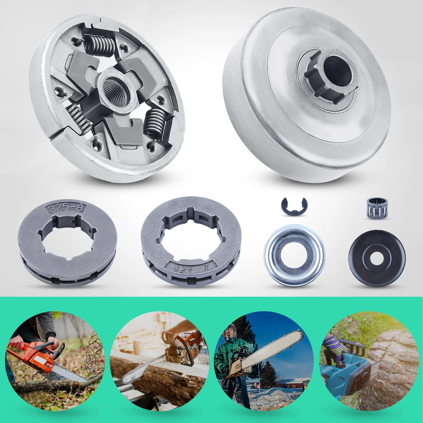 Kit pignone cerchio tamburo frizione per Stihl MS260 MS240 024 026 motosega 325-7 325-8 sostituire pezzi di ricambio 112 1160 2051