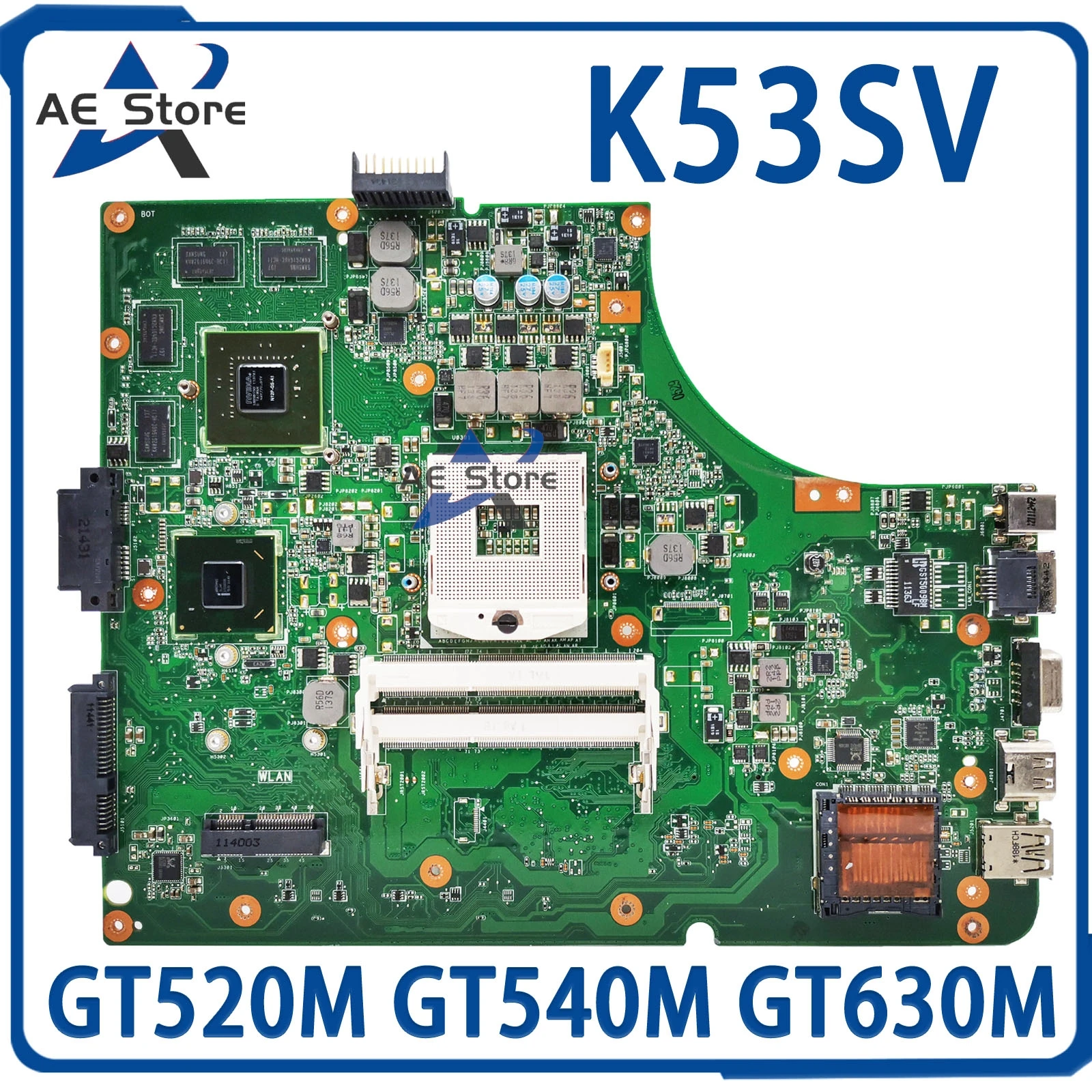 K53SV 메인 보드, K53S K53SM K53SJ K53SK K53SC A53S X53S 노트북 마더보드 GT520M GT540M GT630M