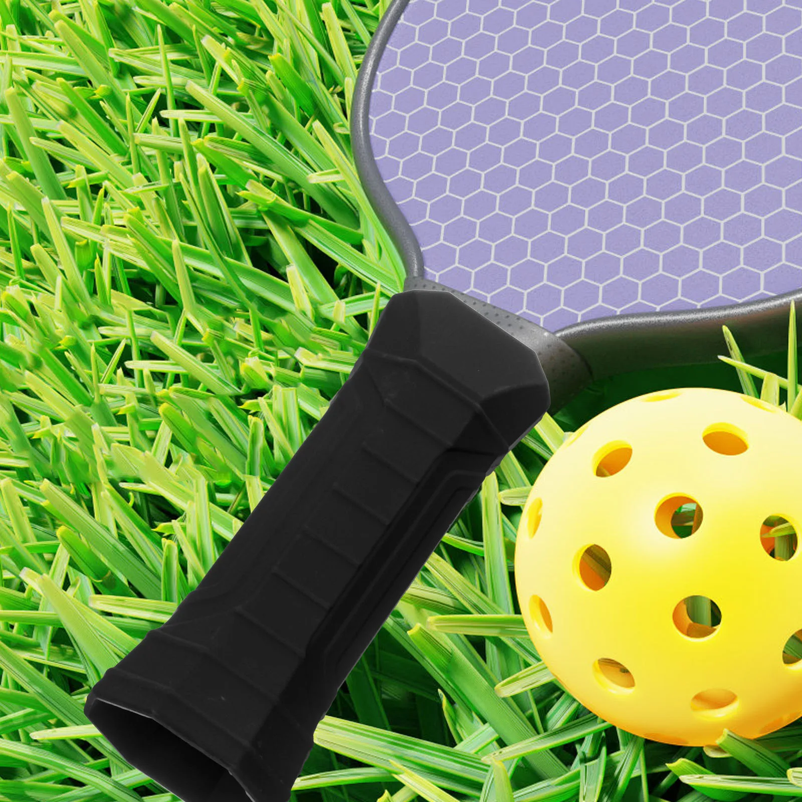 

2pcs Anti-slip Handle Cover for Paddle Tennis Racket Badminton Grip Tape Silicone Gel Black A Version Hand Glue