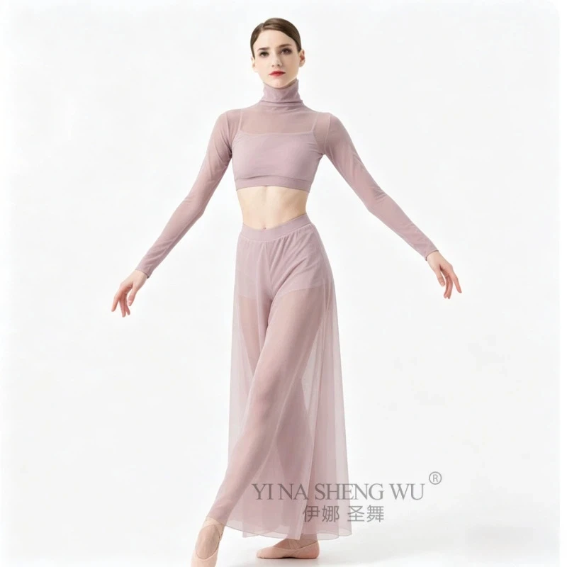 

Womens Lyrical Contemporary Dance Costume Long Sleeve Crop Tops with Skirt Leotards for Ballet Suit Competition Costumes