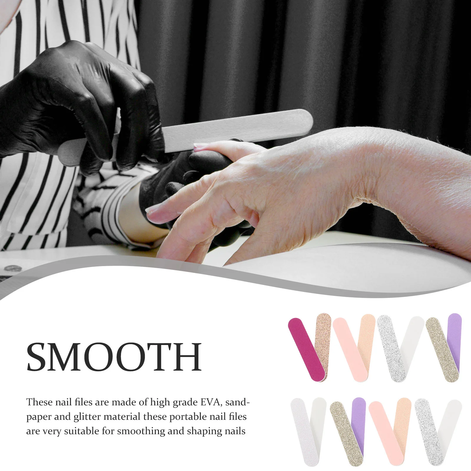 

50 шт. блестящие пилочки для ногтей, высококачественные шлифовальные полоски из ЭВА для маникюра, педикюра, формирования ногтей, профессиональные буферные инструменты для использования в салоне