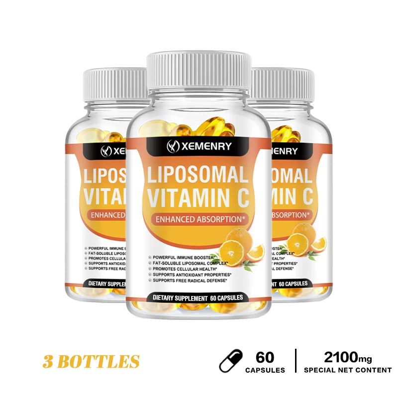 Liposomal Vitamin C Capsules - Promotes Collagen Production, Supports Skin, Immune Health, Powerful Antioxidant