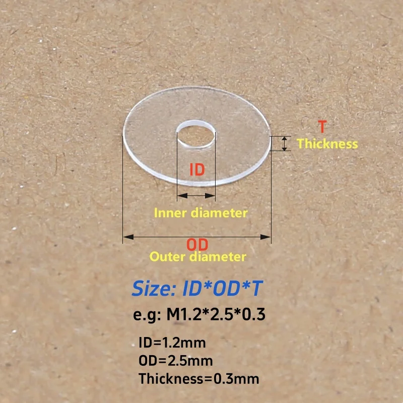 Soft Plastic PVC Transparent Insulating Plain Gasket Ring Spacer Flat Washer Ultra-thin Sealing Gasket M1.2 M2 M2.5 M3M4M5M6-M28