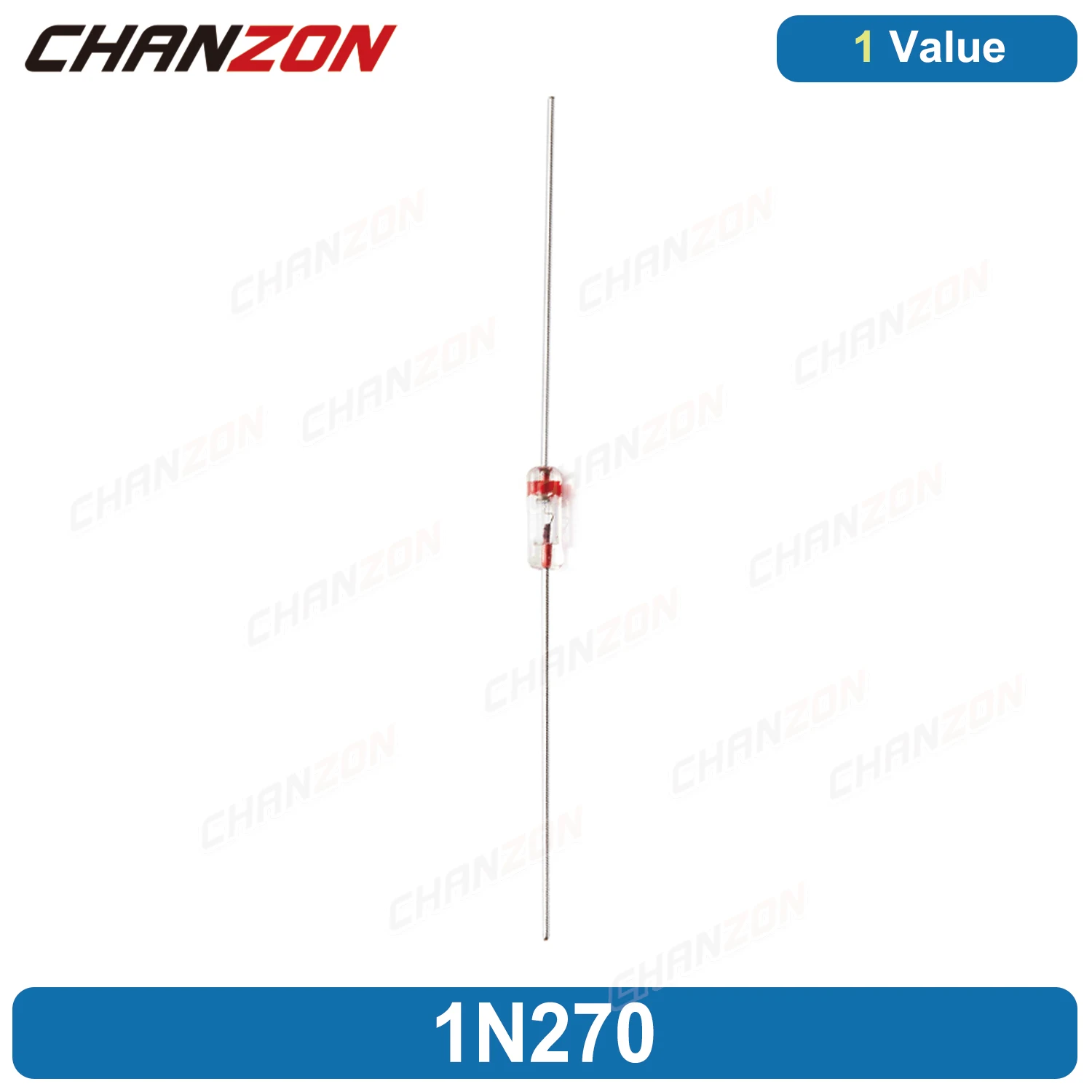 1N270 DO-7 Power Germanium Rectifier Diode 40mA 100V Axial Glass GE Diodes for TV FM AM Radio Detection