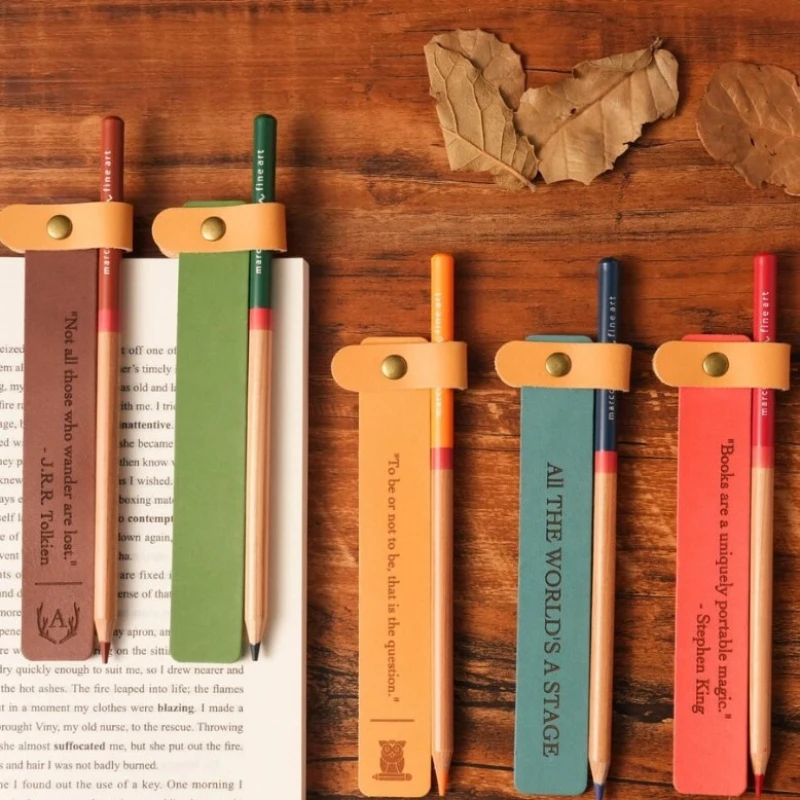 Multi-colored Leather Strip Bookmark DIY Reading Page Folder, Teacher and Student Reading Gift Bookmark