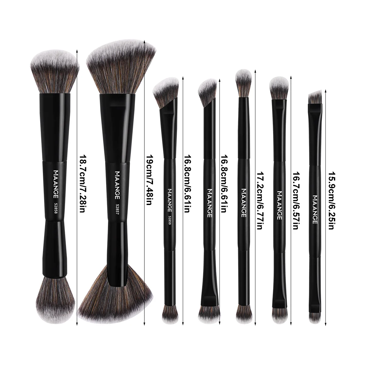 MAANGE 7 個プロフェッショナルデュアルエンドメイクブラシソフト密な髪ファンデーションパウダーブラッシュアイシャドウメイクアップアクセサリーギフト