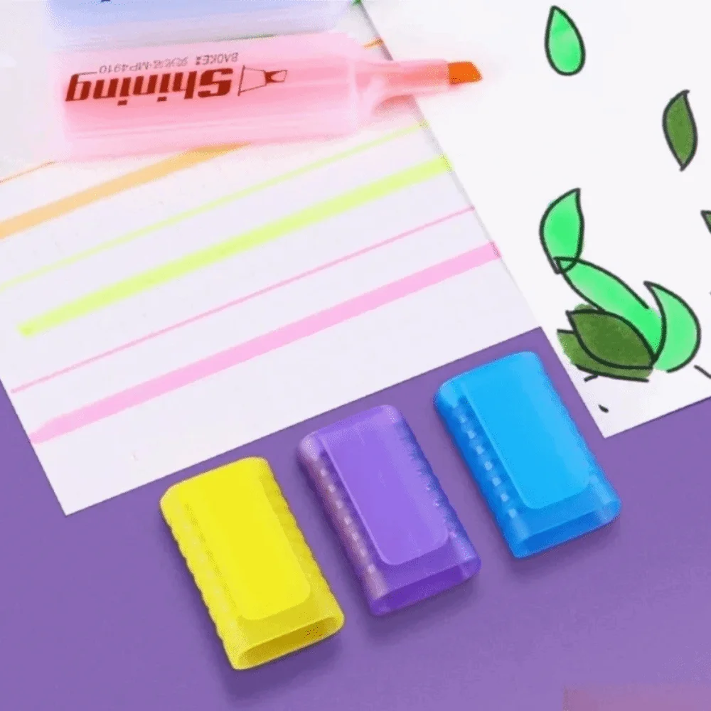 

​6 pcs Extra Long Performance Broad Tip Highlighter Pen Chisel Tip Flat Shape​ Fluorescent Pen Art Markers Doodling