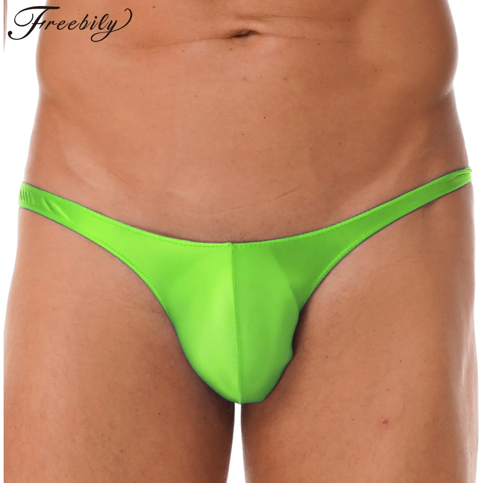 

Underwear Men's Glossy Low Waist T-Back G-String Briefs Sexy Thong Erotic Lingerie Tangas Underpants Male Micro Bikini Panties