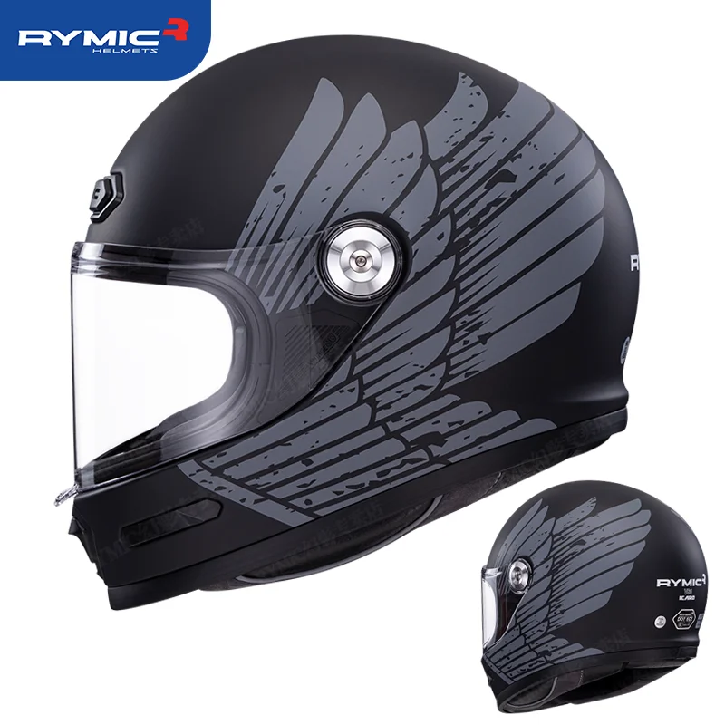 Original Genuine RYMIC Motorcycle Helmet Full Face Racing Casque Moto ABS Lightweight Vintage Cascos Para Moto Capacetes DOT ECE