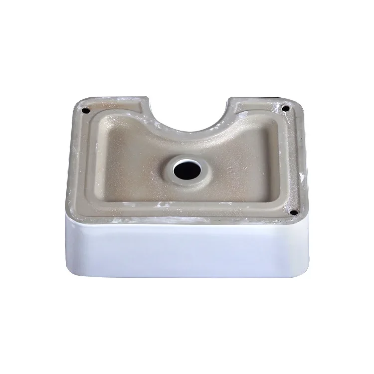 

White square ceramic countertop basin, bathroom and bath, simple countertop basin.