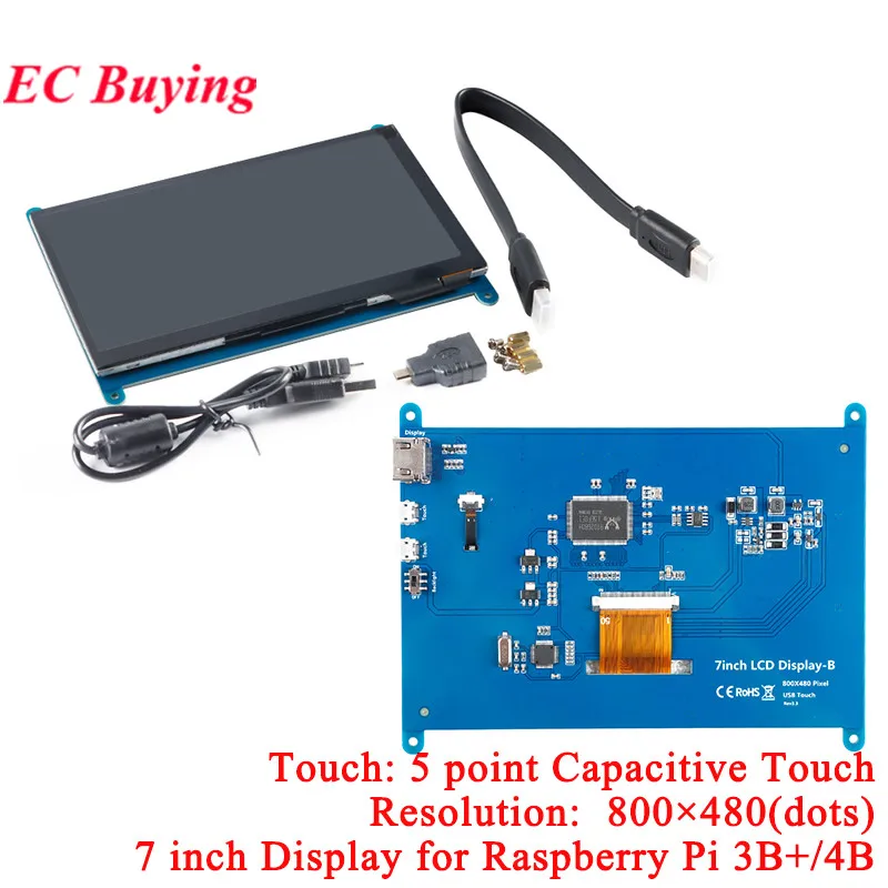 HDMI capacitief resistief touchscreen LCD-scherm 3,5 "4" 5 "7" 10,1 "inch 1024*600 800*480 voor Raspberry Pi win7/win8/win10