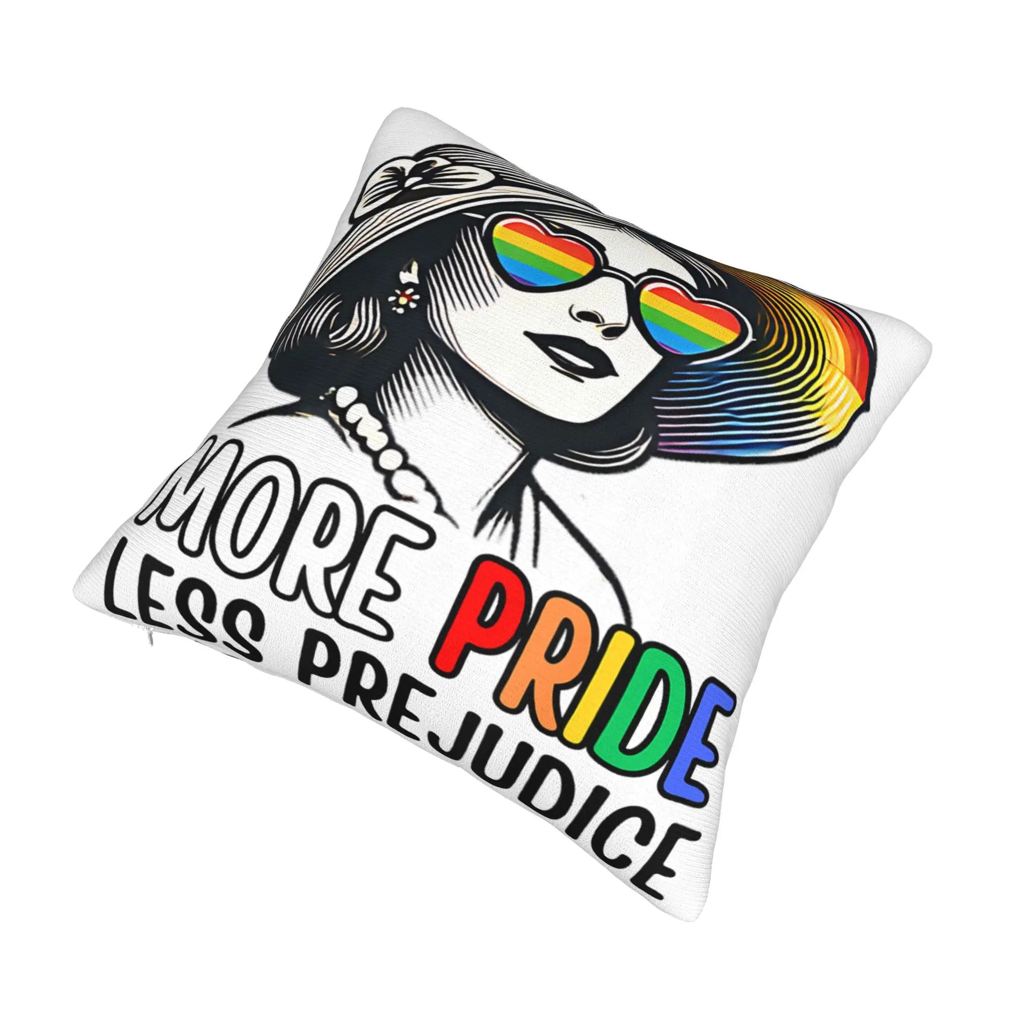 More Pride Less Prejudice  Pillow Cover Merch Printing Cushion Cover Gift  Throw Pillow Case Cover Seater Multi Size