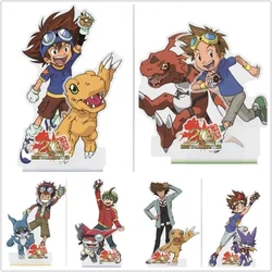 Anime cyfrowy potwór Digimon figurka lalka Agumon Taichi Yagami Takaishi Takeru akrylowy stojak na figurki Model zabawka prezent