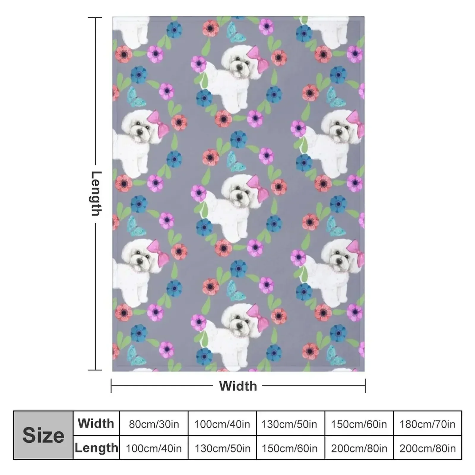 Bichon Frise and Butterflies Throw Blanket Travel heavy to sleep for babies warm winter Decorative Beds Blankets