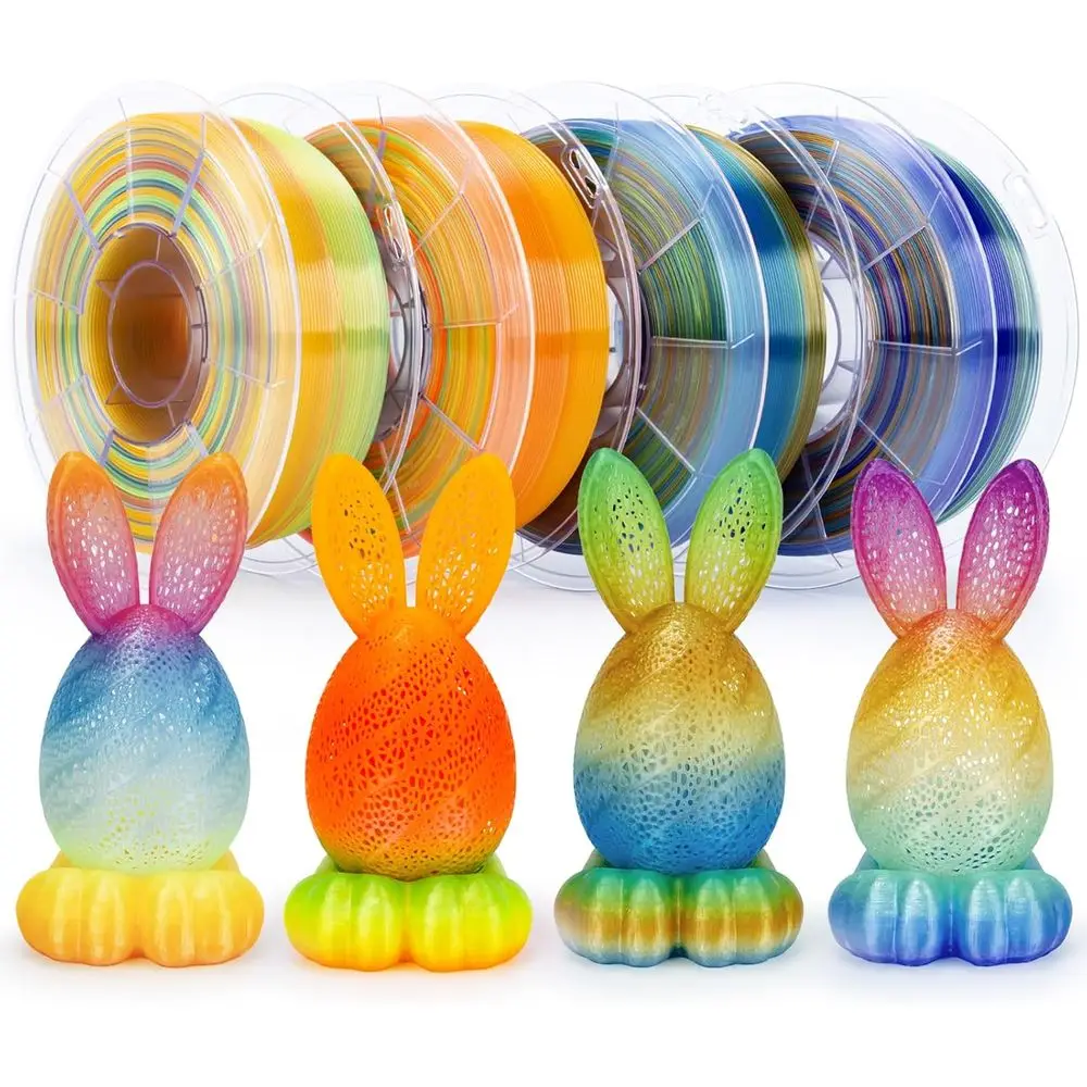 

Цветной светоотражающий полупрозрачный многоцветный PLA-филамент, 1,75 мм, для 3D-печати, серия Crystal, 1 кг x 4 катушки, подходит для большинства 3D-принтеров