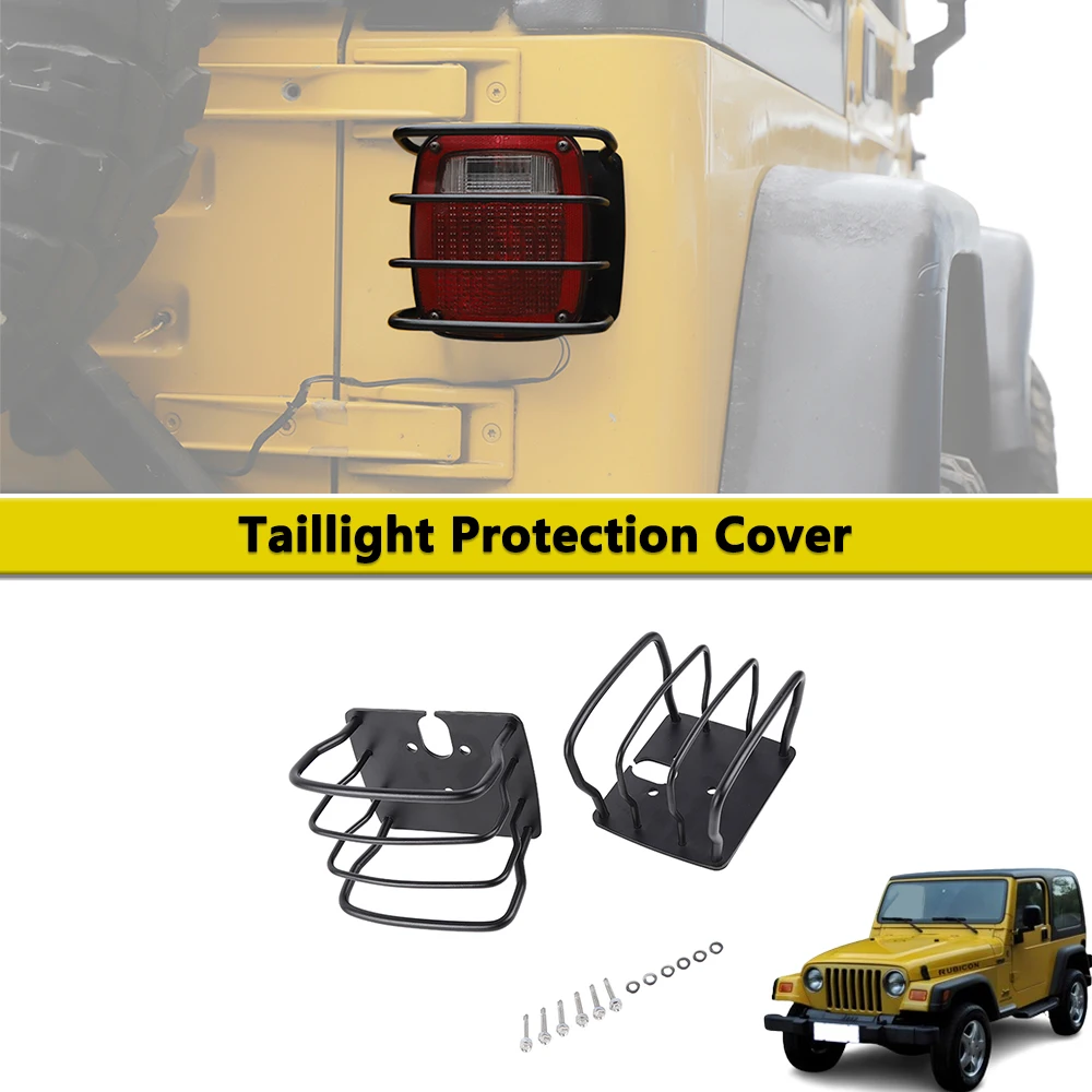 

Taillight Protection Guard Hood Rear Light Decoration Cover Iron for Jeep Wrangler TJ 1997-2006 Car Styling Exterior Accessories