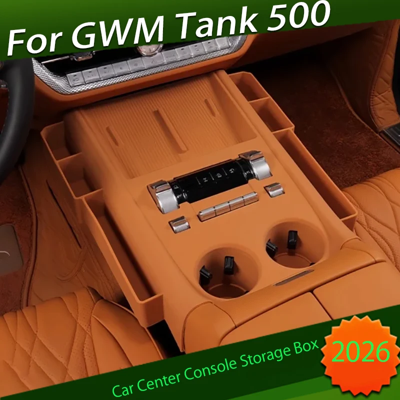 

Car Center Console Storage Box Fit for GWM Tank 500 Hi4-T Hi4-Z 2026 Auto Car Gear Panel Silicone Protective Pad Car Accessories