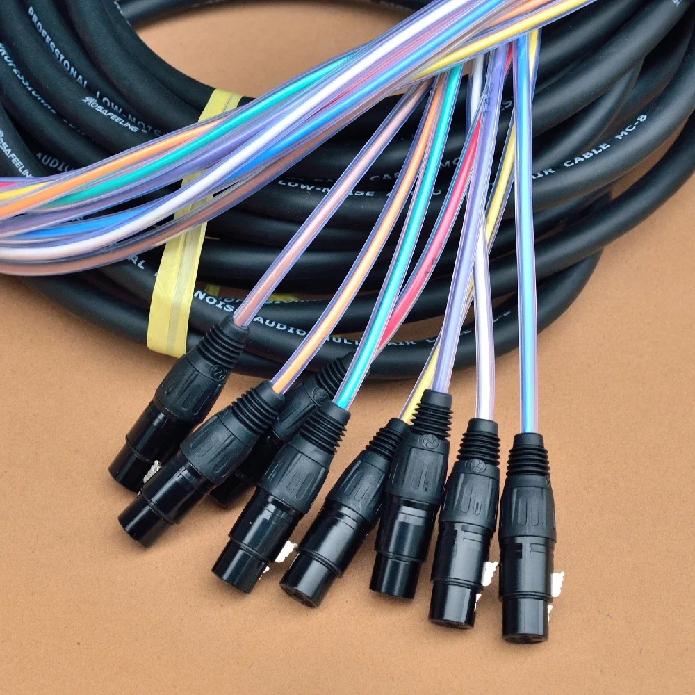 Stage lighting sound cable 4-way 8-way multi-channel shielded microphone Canon cable