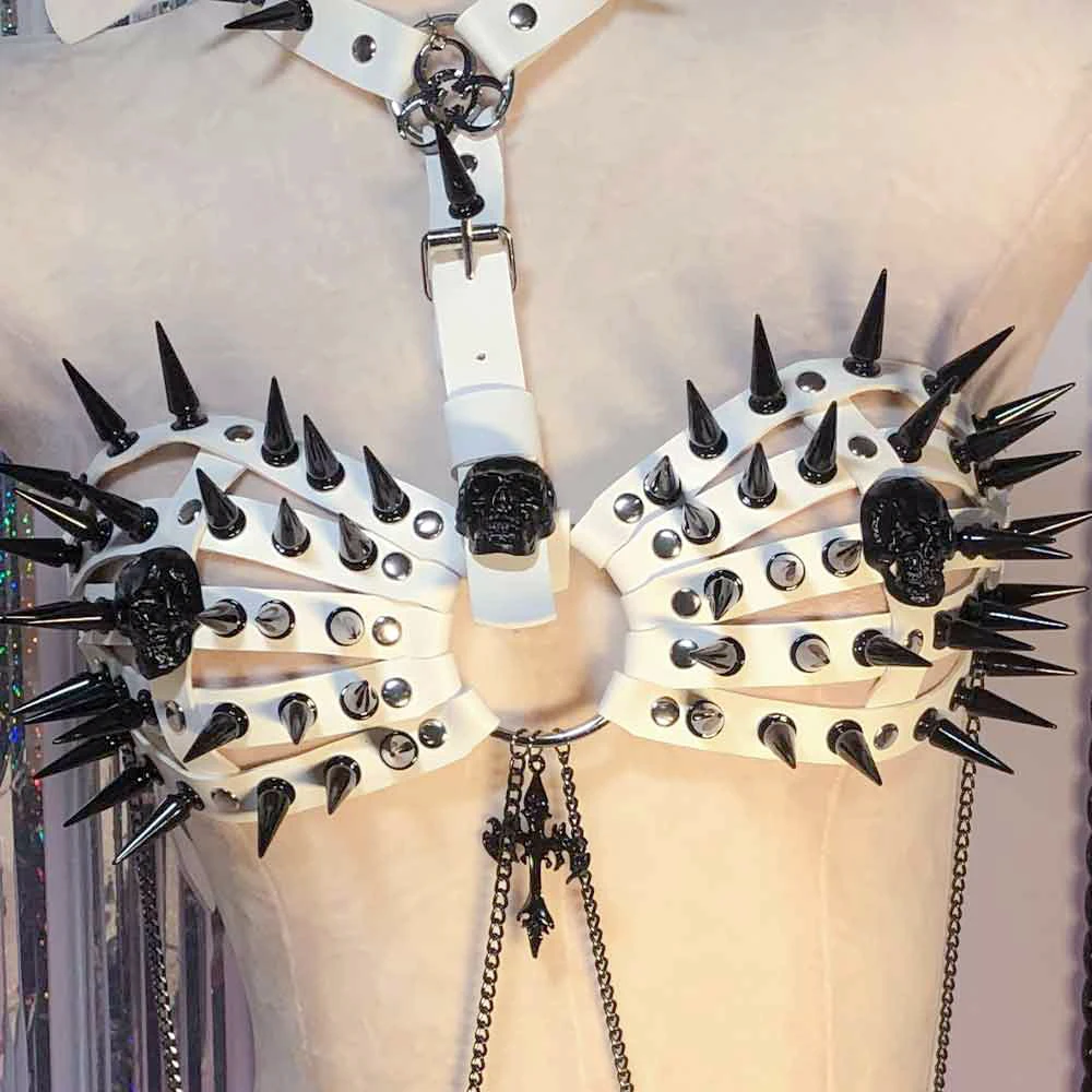 

DIY E-Girls Панк-рок с шипами Заклепки Подросток Гот Крест Готический Танк Y2K Топы Клубная одежда Эмо Eco Harajuku Kawaii 90-е Гранж Ручная работа