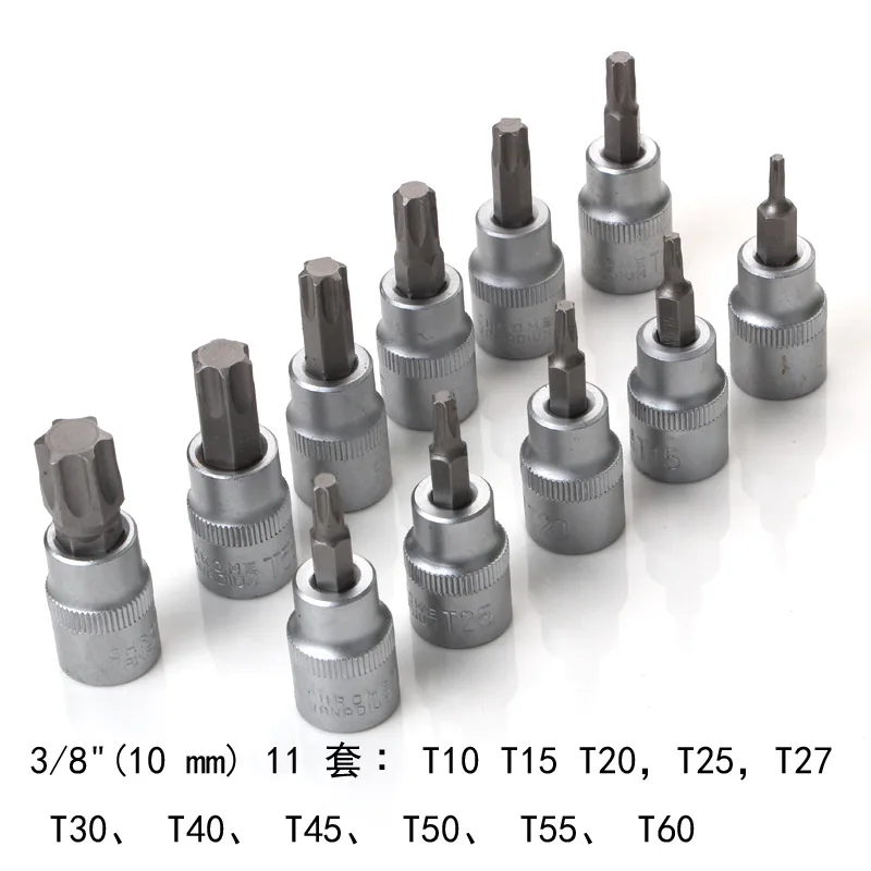 34Pcs Torx Star Bit Socket Set 3/8 