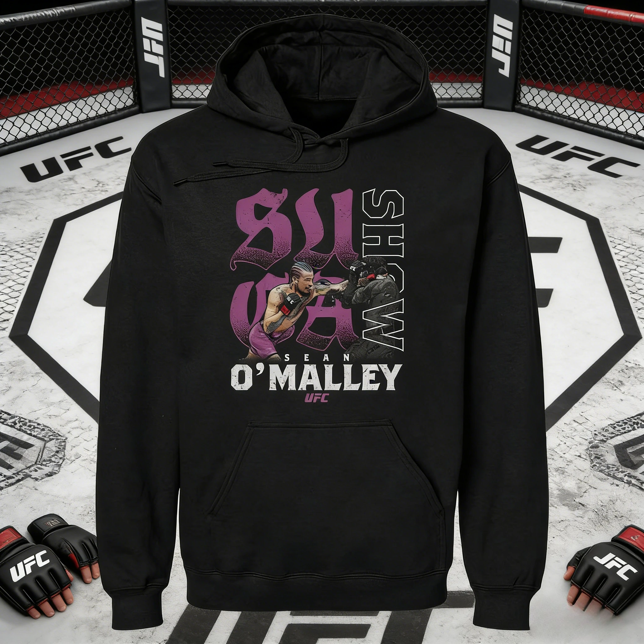 

Осень/зима 2026, UFC Шон О'Malley, боевая толстовка с рисунком, женская модная свободная повседневная хлопковая теплая толстовка, пальто унисекс