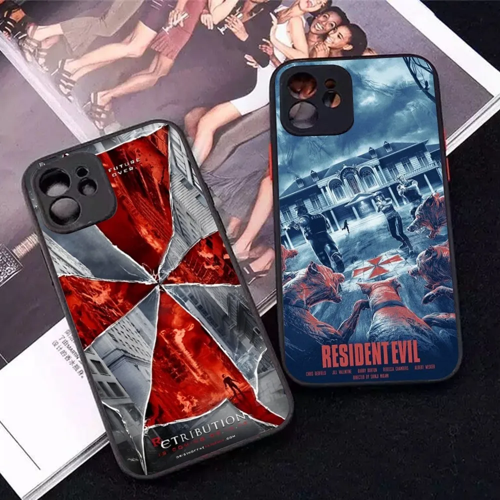 R-RESIDENT E-EVIL Phone Case for iPhone 14 11 12 13 Mini Pro Max 8 7 Plus X XR XS MAX Translucent Matte Cover