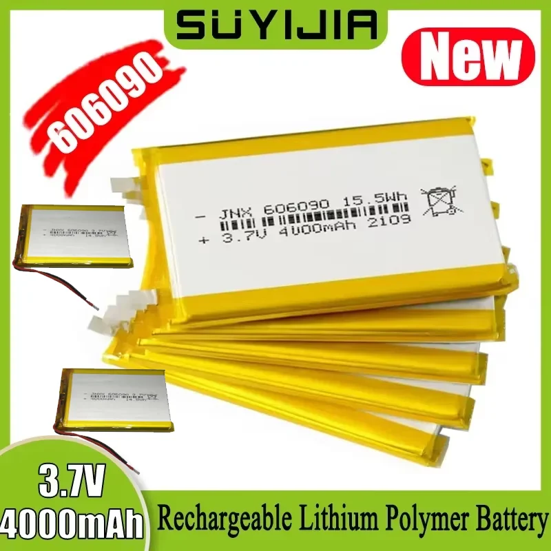 606090 3.7V 4000mAh Battery Lithium Polymer Rechargeable Cells for GPS PSP DVD Toy Powerbank Power Bank Tablet PC Robot LED Fan