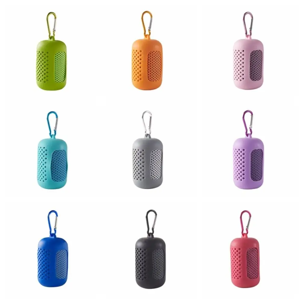 미니 스포츠 콜드 타월 휴대용 마이크로파이버 피트니스 쿨 타월 속건 실리콘 백 포장 콜드 타월 비치 용품