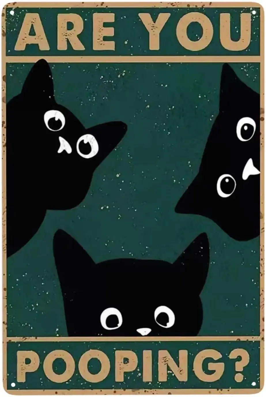 Are You Pooping Funny Metal Tin Sign Vintage Black Cat Wall Art Decoration Living Room Bathroom Kitchen Poster Decor,Gift for Ca