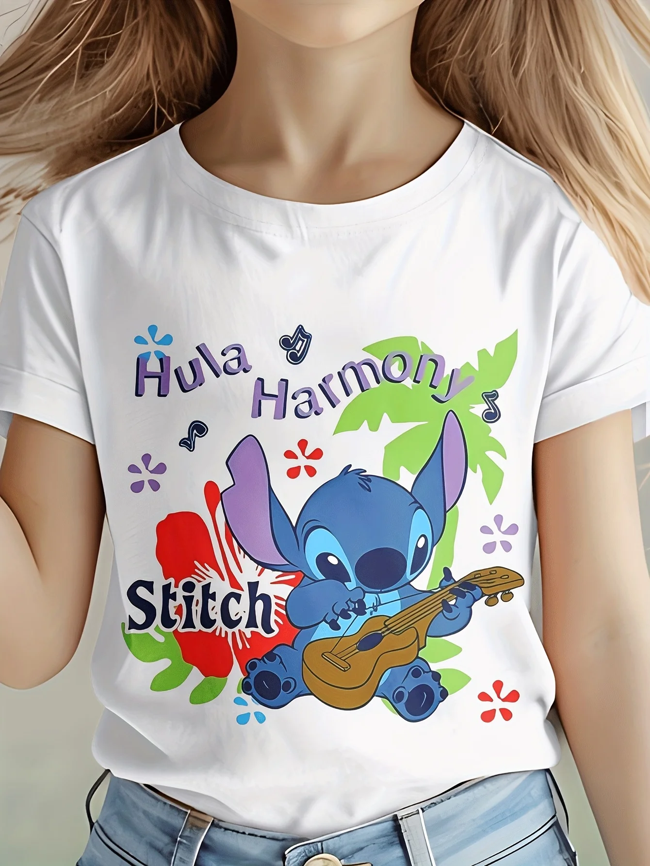 

Новинка 2025 года, футболка со стежком для девочек и мальчиков, хлопковая детская футболка с короткими рукавами, топы с героями мультфильмов Диснея, детская футболка, летняя детская одежда