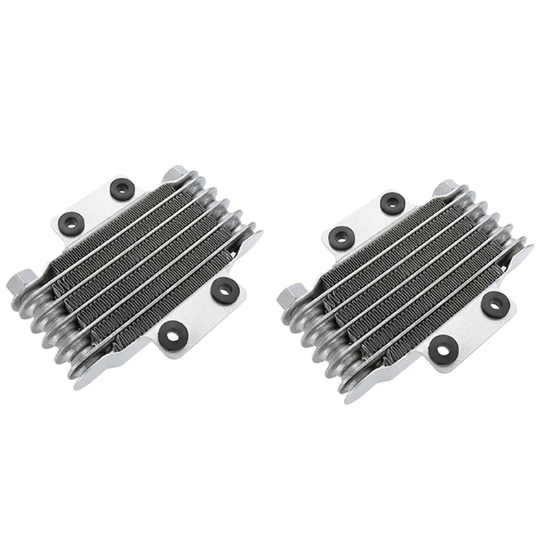 2X Motorcycle Engine Oil Cooler Cooling Radiator 85Ml Universal Silver Aluminum For 100Cc-250Cc Motorcycle Dirt Bike Atv