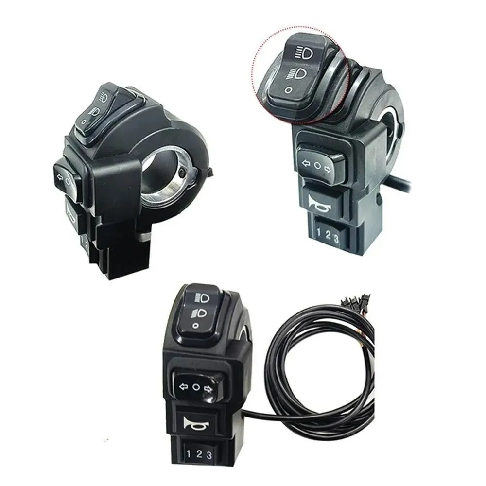 Interruttore di Controllo 4-in-1 per Faro, Indicatore di Direzione, Connettore SM a 9 Pin, Interruttore Integrato per Clacson E-Bike 22mm