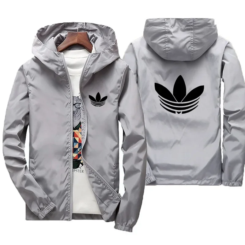 メンズボンバージャケット フード付き パイロット カジュアル 薄手 ウインドブレーカー ジャケット、メンズジャケット、スポーツ防風服、大きいサイズ 7XL ステップジャケット