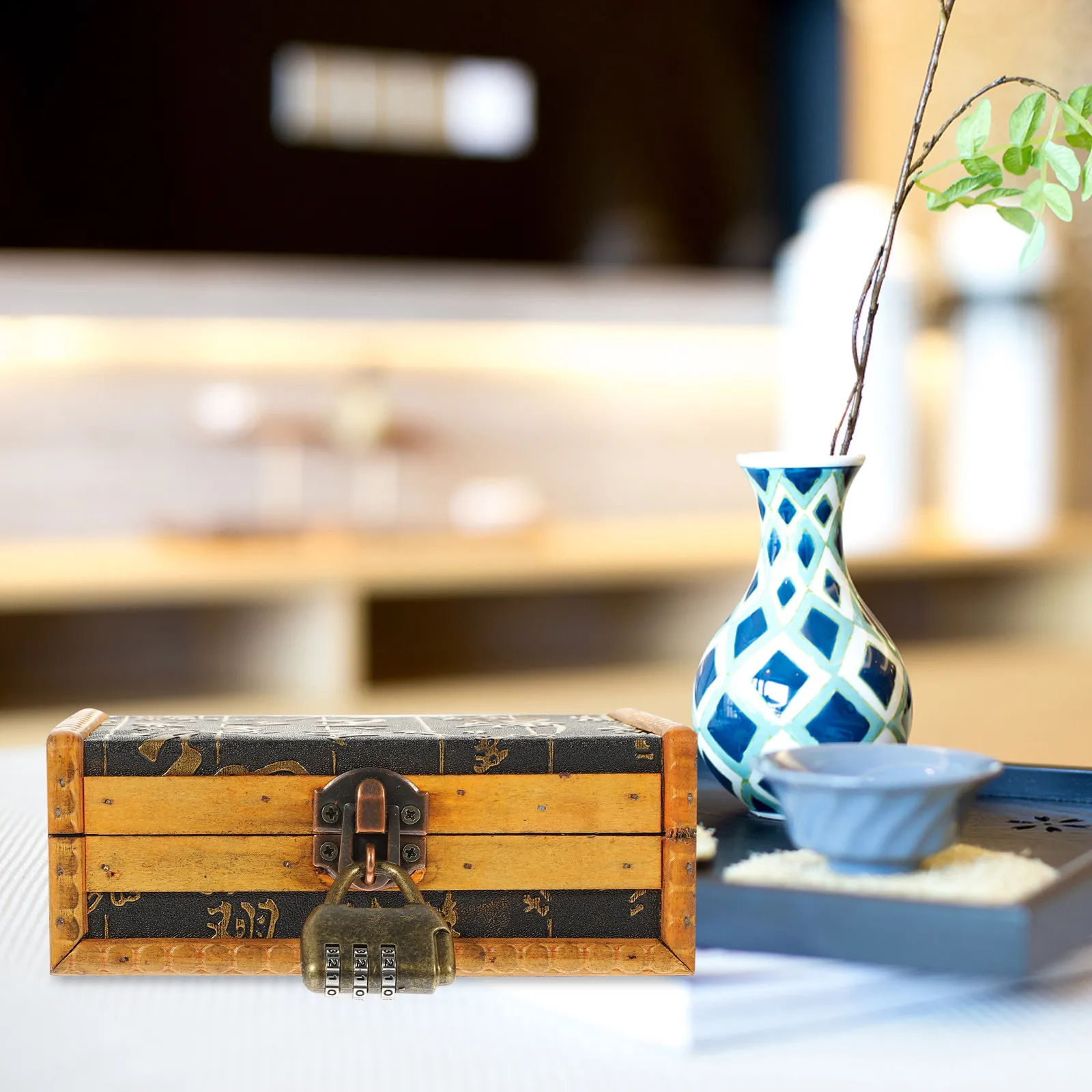 

Vintage Wooden Jewelry Box Retro Organizer Earring Necklace Storage Case Sundries Holder Small Storage Gift Wooden Jewelry Box