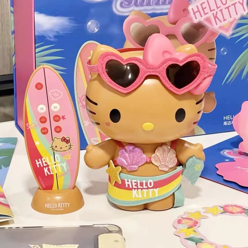 

2025 Hot Sale Sanrio Hellokitty Bluetooth Speaker Summer Surfing Series Portable Speaker Cute Girl Desktop Birthday Toy Gift