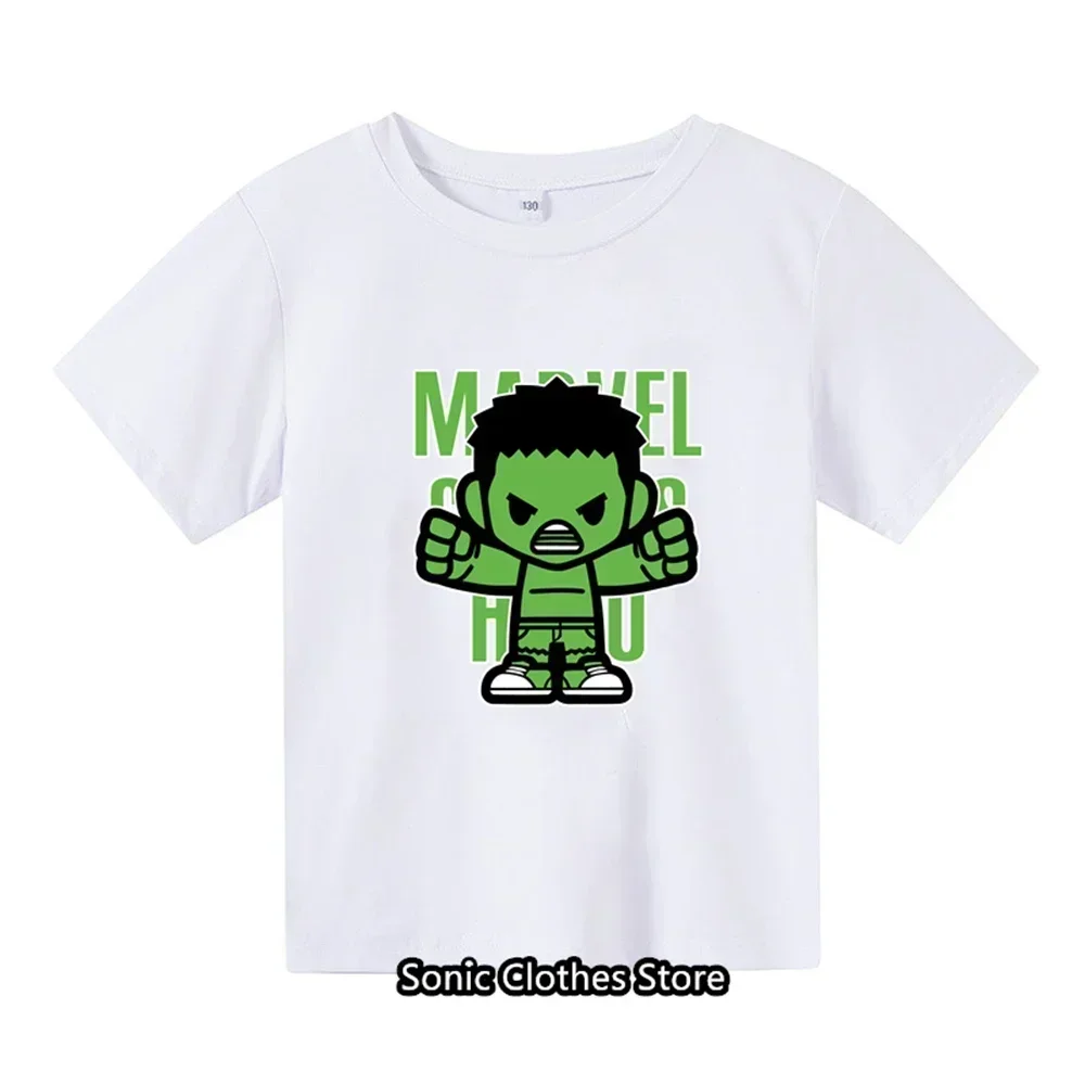 Summer New Green Giant Anime Pattern Boys and Girls Children's Printed T-shirt Children's Summer Fashion Short sleeved T-shirt