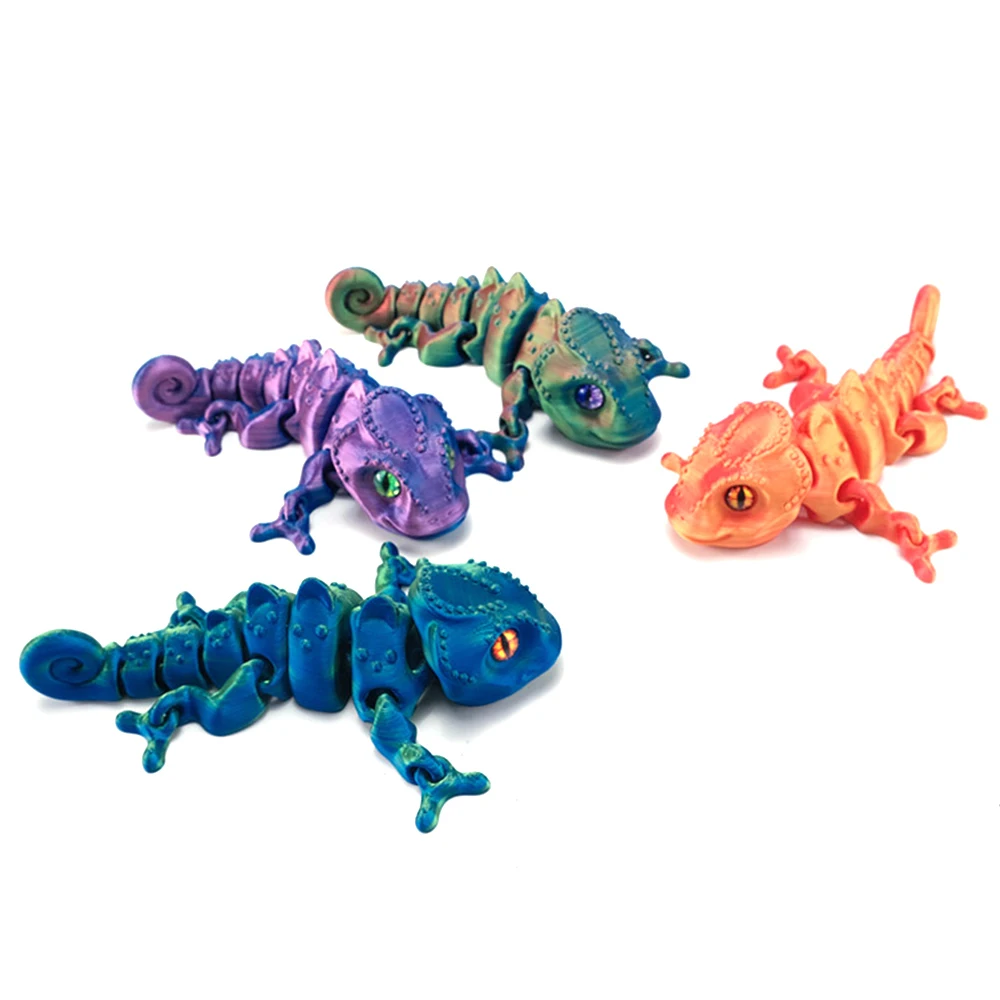 3D Printed Toys Lizards Figures Model Multi-joint Ornament Realistic Animal Decorations Relieving Desktop Novelty Toy Kids Gifts