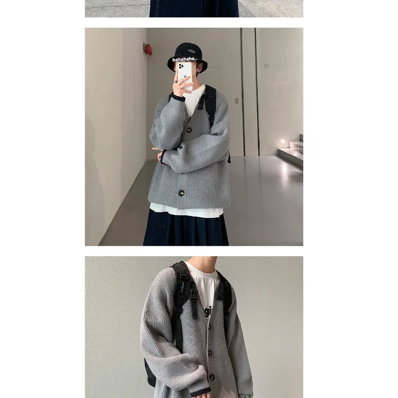 Suéter Cárdigan Estilo perezoso Chaqueta casual Suelta Tendencia Ropa exterior versátil y personalizada