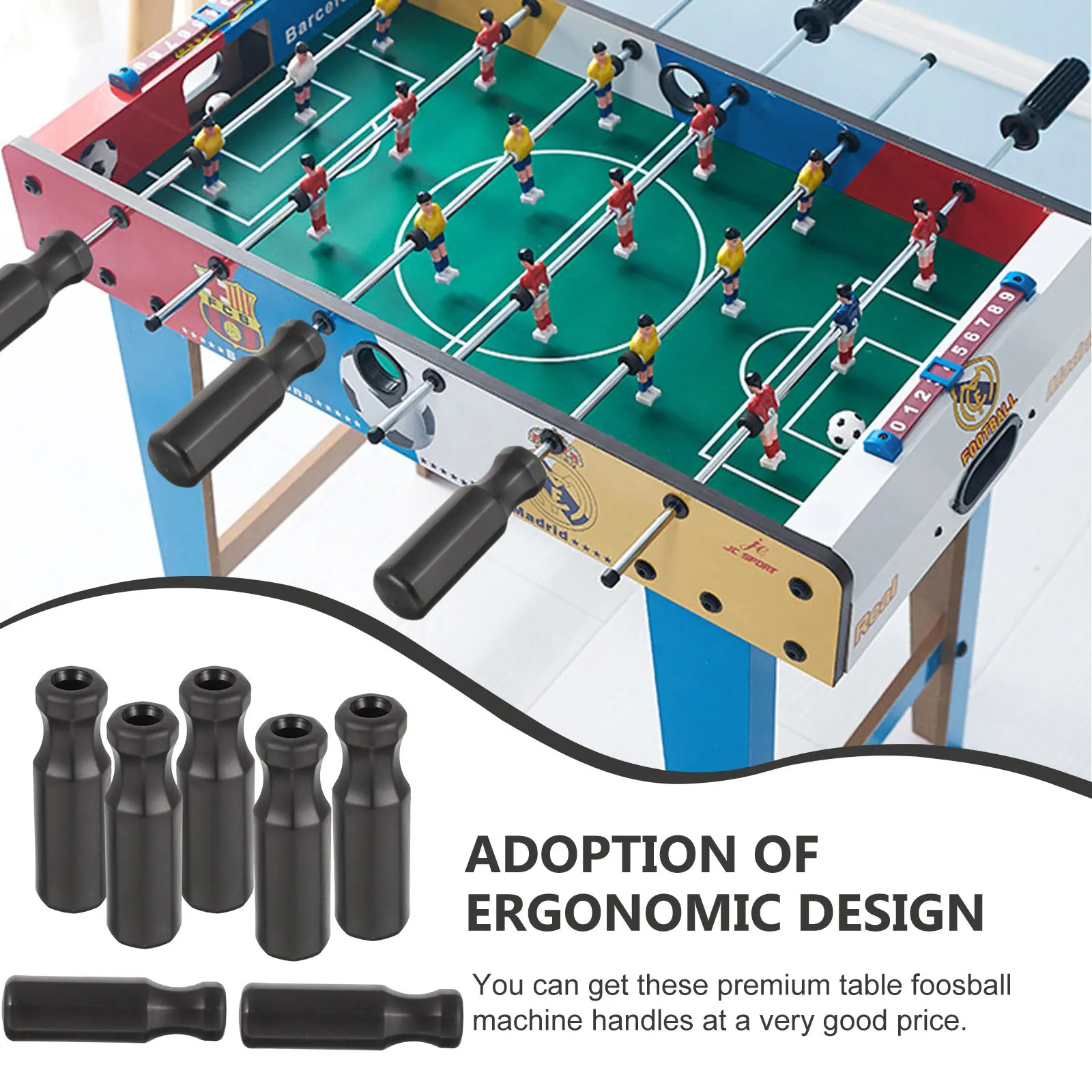 

8Pcs Table Soccer Handle Replacement High-Class Plastic Compact Size Foosball Grips for Home Use Game Machine Accessories