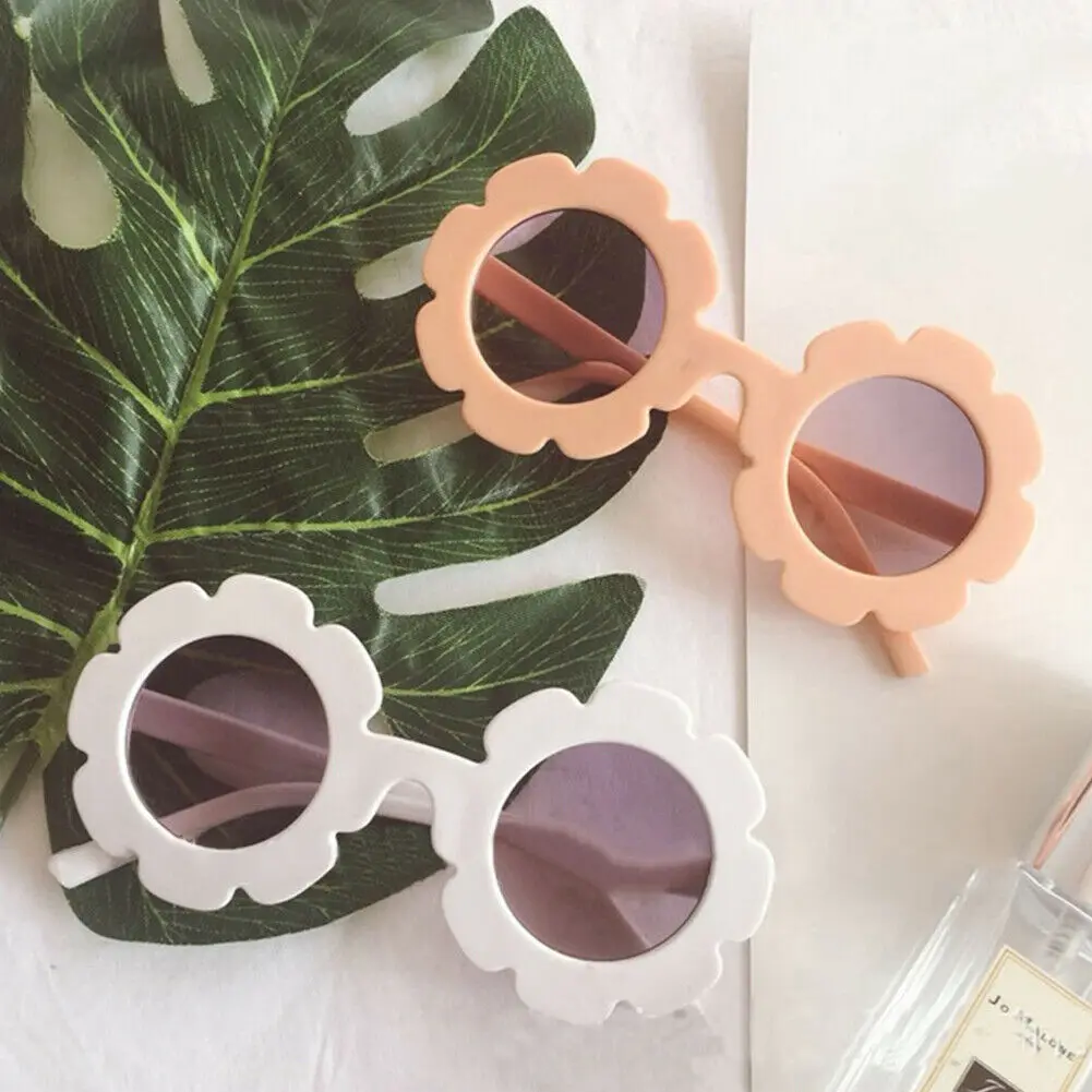 

Kids Sunflower Frame Round Sunglasses Summer UV400 Sun Anti-UV Protection Outdoor Cute Funny Glasses