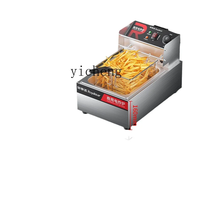 Tqh Electric Fryer Deep Frying Pan Stall Fried Chicken Deep Frying Pan French Fries Fryer Stainless Steel Fried Machine