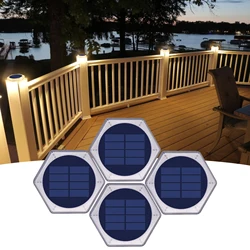 Solar Deck Lights 4 Pack Outdoor LED Garden Step Lights Waterproof IP68 for Stairs Patio Pathway Yard Fence Landscape lights