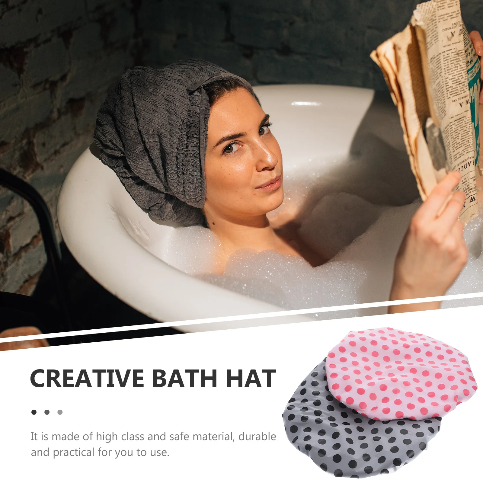 

2pcs Satin Shower Caps Waterproof Elastic Bath Caps For Women Long Curly Hair Wrap Sleeping Multifunctional Household Showering