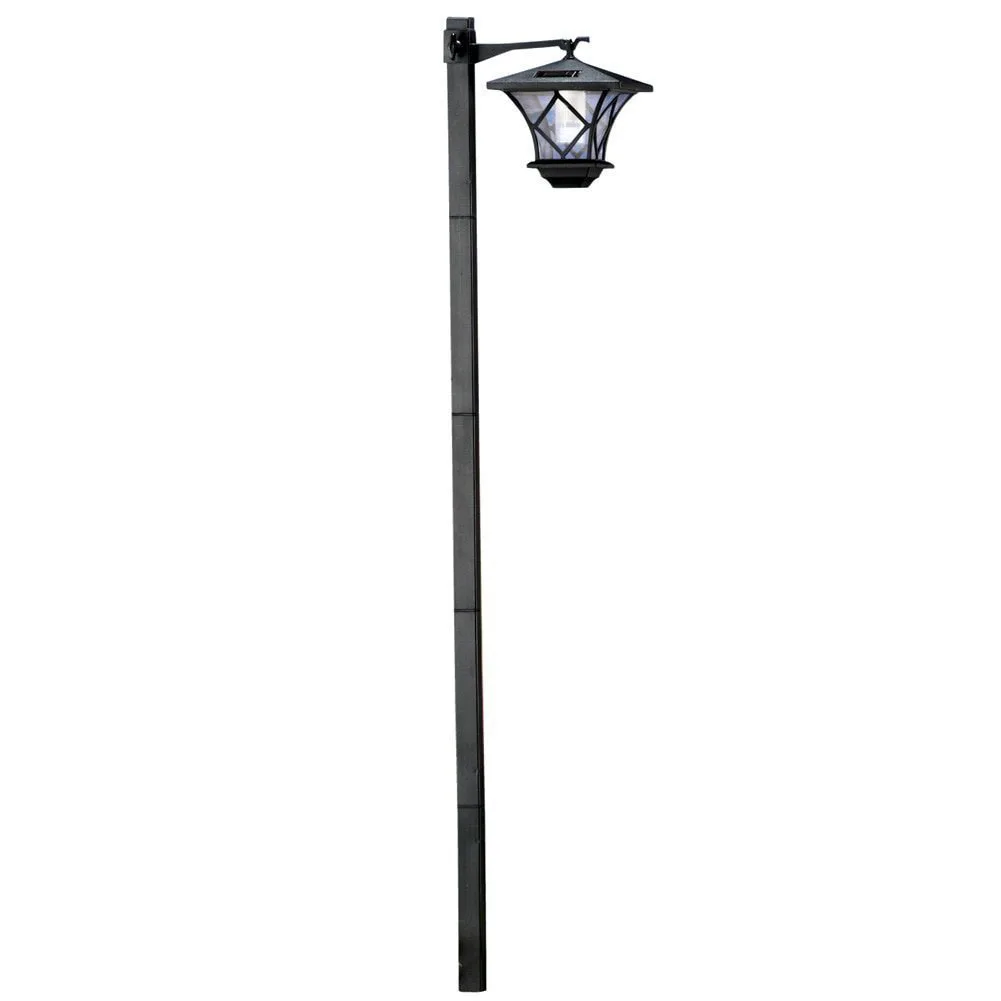 

Solar Lamp Post Light 1.5m Outdoor Pillar Lamp 2 in 1 Vintage Street Lights for Backyard Porch for Front and Back Doors