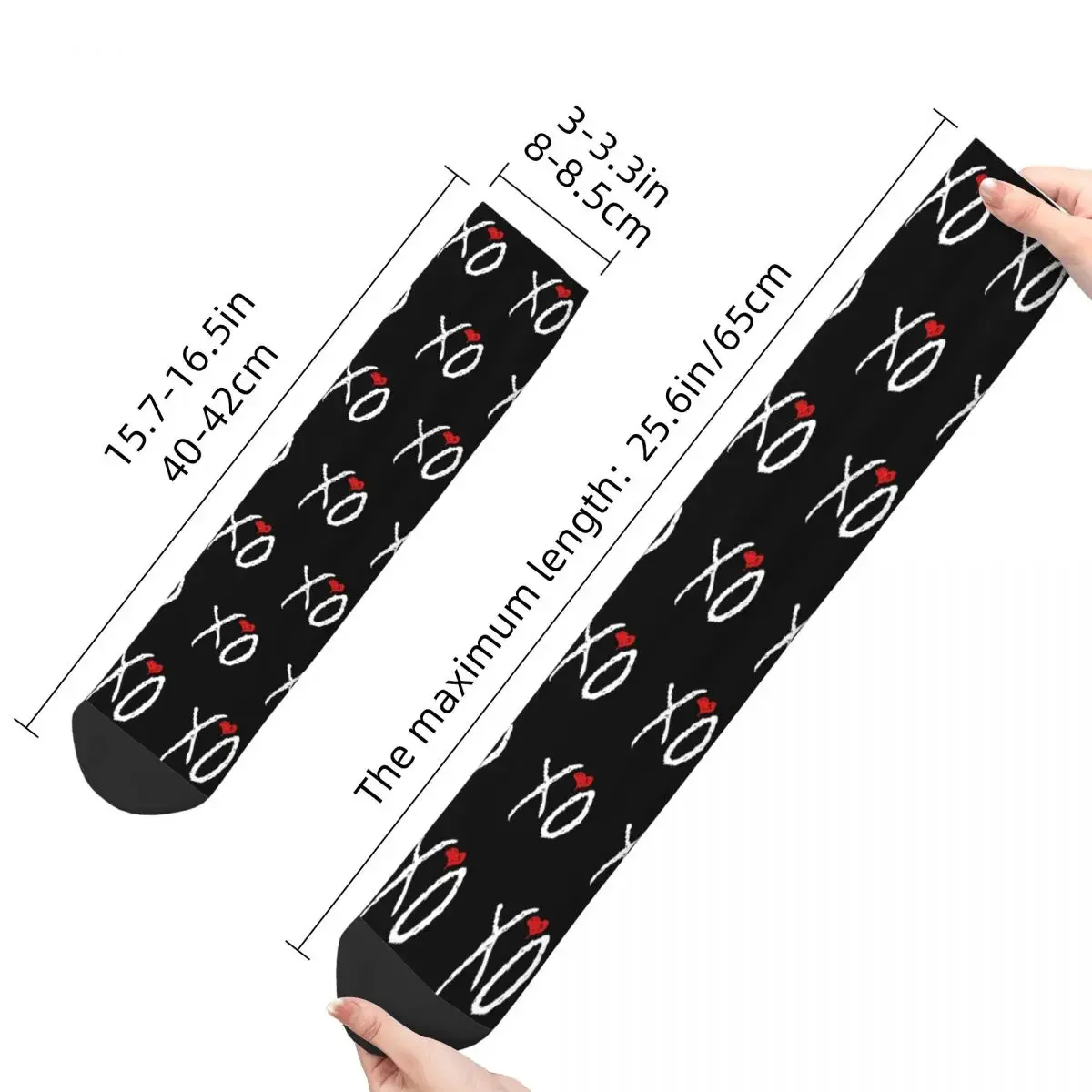 Retro XOXO Logo Skateboard Socks Crew Socks for Unisex Non-slip Breathable Basketball Socks